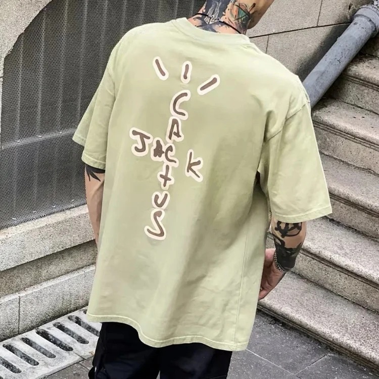 Travis Scott Cactus Jack Astro World Retro Washed Dyeing Letter Print