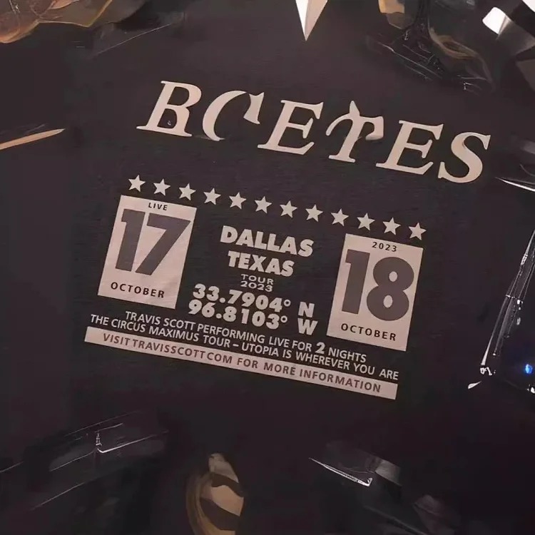 2024 new American street style Travis Scott Cactus Jack Confederacy short-sleeved T-shirt tee