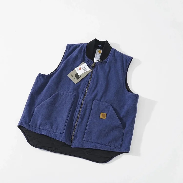 High-quality carh V02 vintage retro washed workwear cotton vest vest couple casual solid color jacket