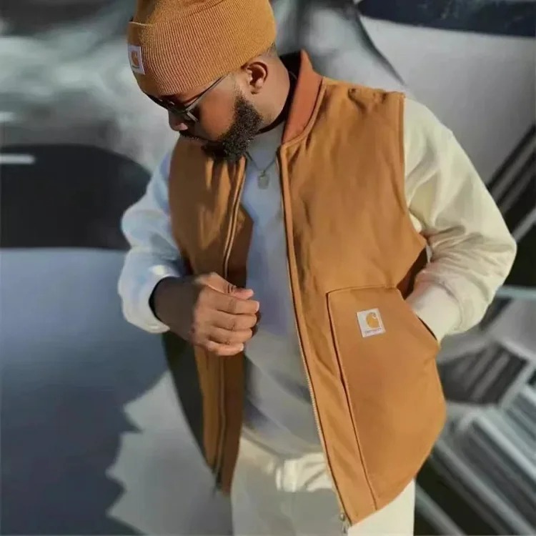 High-quality carh V02 vintage retro washed workwear cotton vest vest couple casual solid color jacket