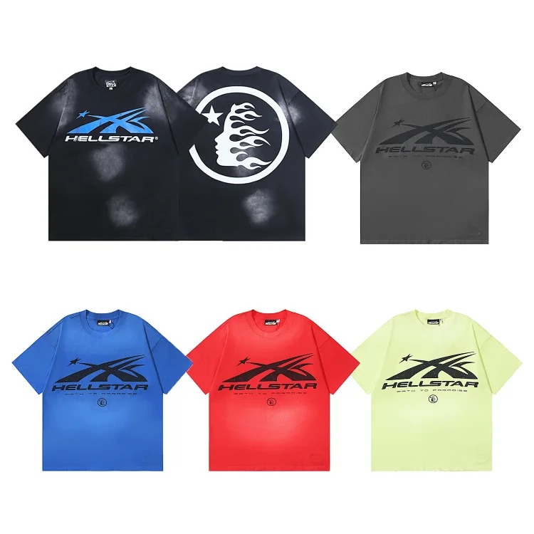 American trendy brand Hellstar Hellstar T-Shirt Hellstar washed printed short-sleeved T-shirt classi