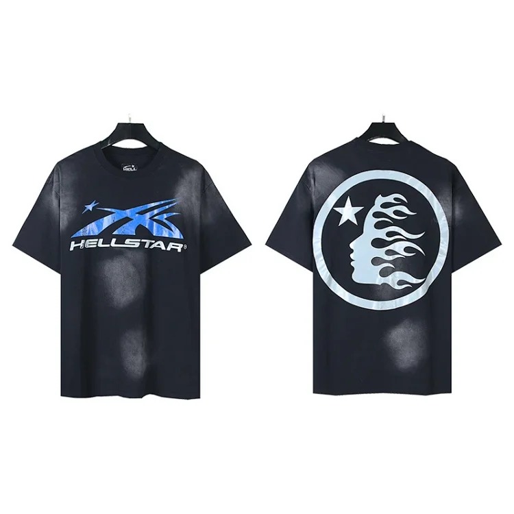 American trendy brand Hellstar Hellstar T-Shirt Hellstar washed printed short-sleeved T-shirt classic style
