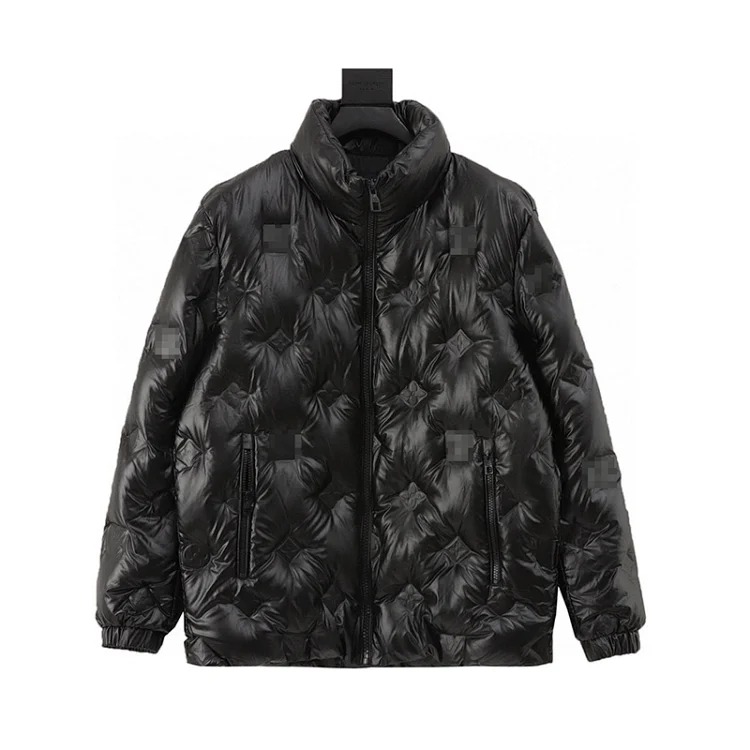 V glossy embossed large size down jacket for men and women