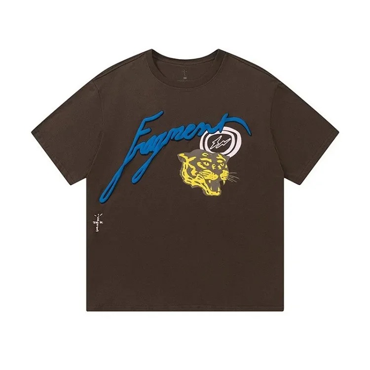 Travis Scott Cactus Jack tiger head lightning joint pattern short-sleeved T-shirt for men