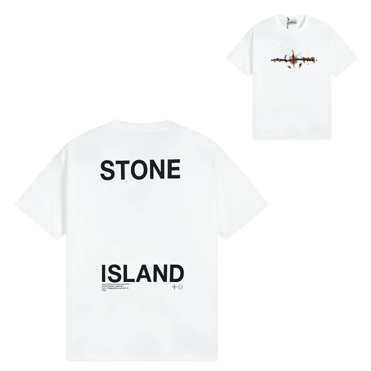 Sitong Island printed T-shirt short sleeves