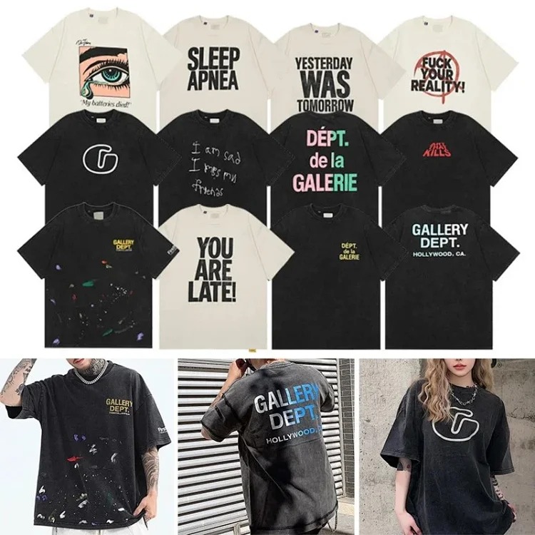 Gallery deptAmerican fashion brand short-sleeved Vintage summer loose retro washed old high street T
