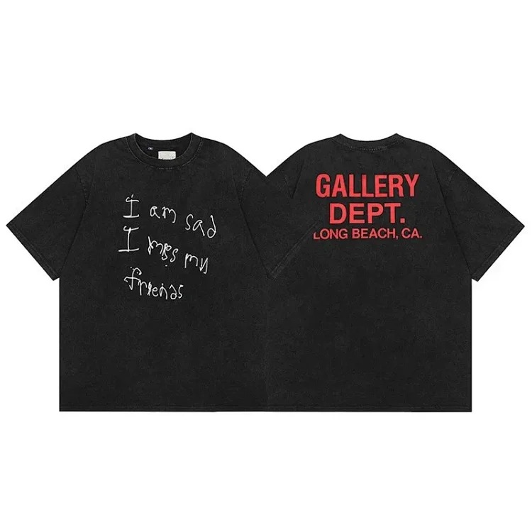 Gallery deptAmerican fashion brand short-sleeved Vintage summer loose retro washed old high street T-shirt for men