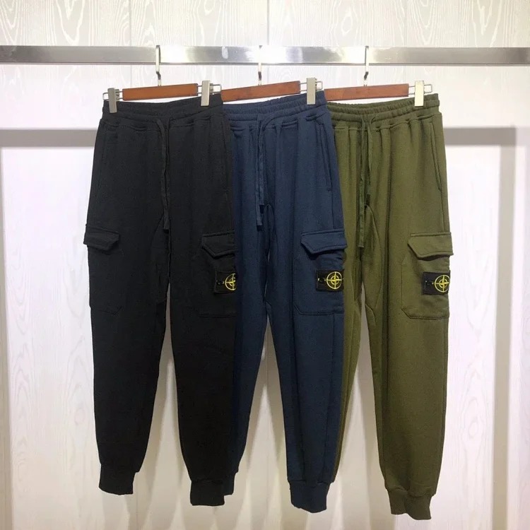 Cross-border Sto*ne Island Stone Island 2024fw men's tapered cotton sweatpants autumn and winter ove