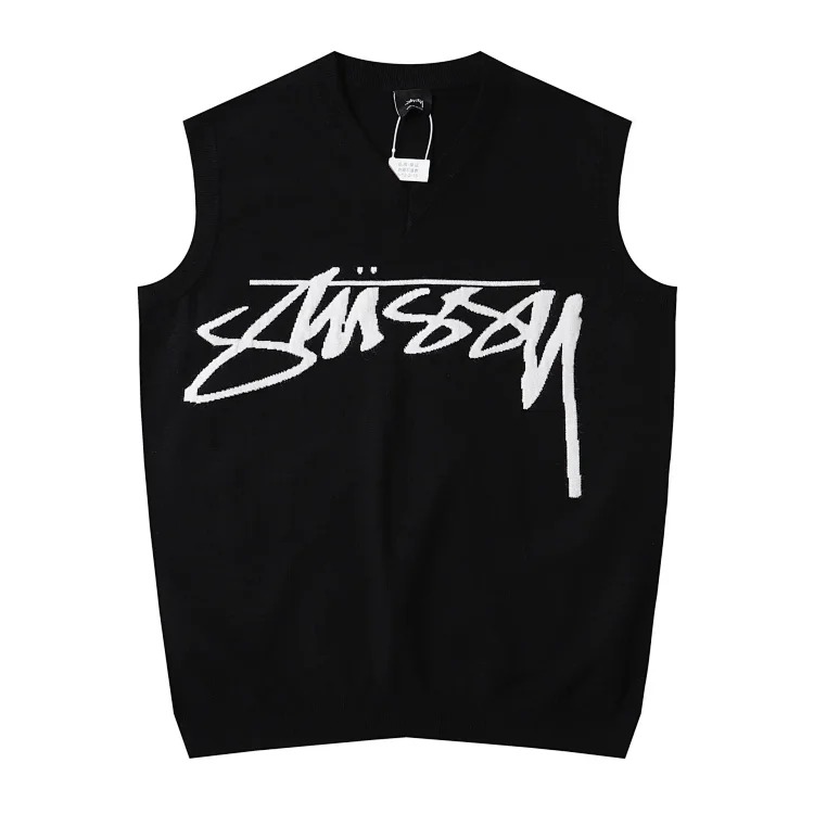 2023 cross-border European and American foreign trade spot new S letter series mosquito coil jacquard logo solid color round neck sweater