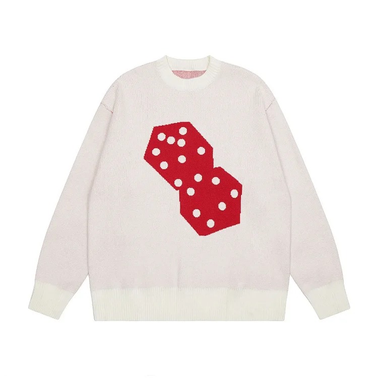 2023 cross-border European and American foreign trade spot new S letter series mosquito coil jacquard logo solid color round neck sweater