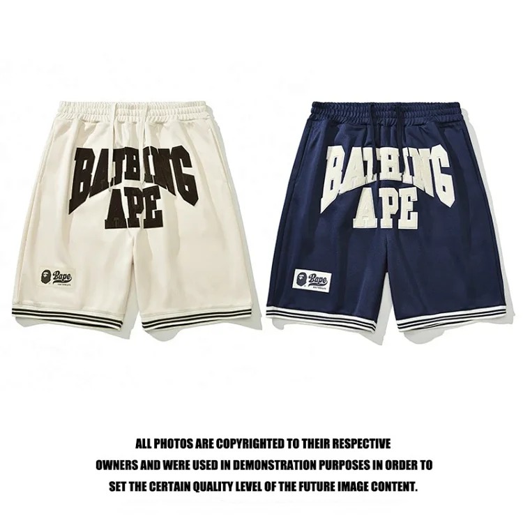 Cross-border foreign trade foreign orders new sports and leisure bape pullover printed short-sleeved T-shirt shorts couple wholesale trendy TEE