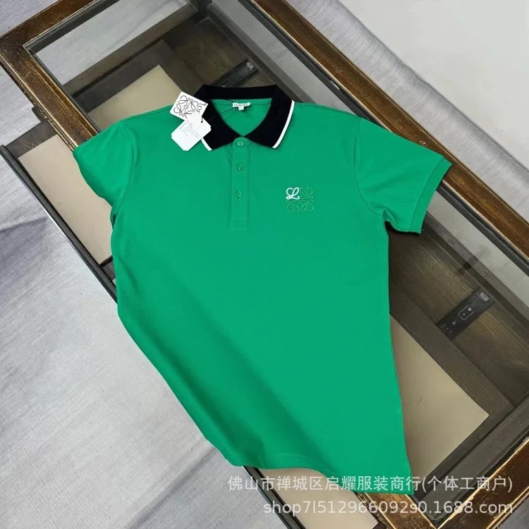 Embroidered pure cotton casual fashion Polo lapel short-sleeved T-shirt for men