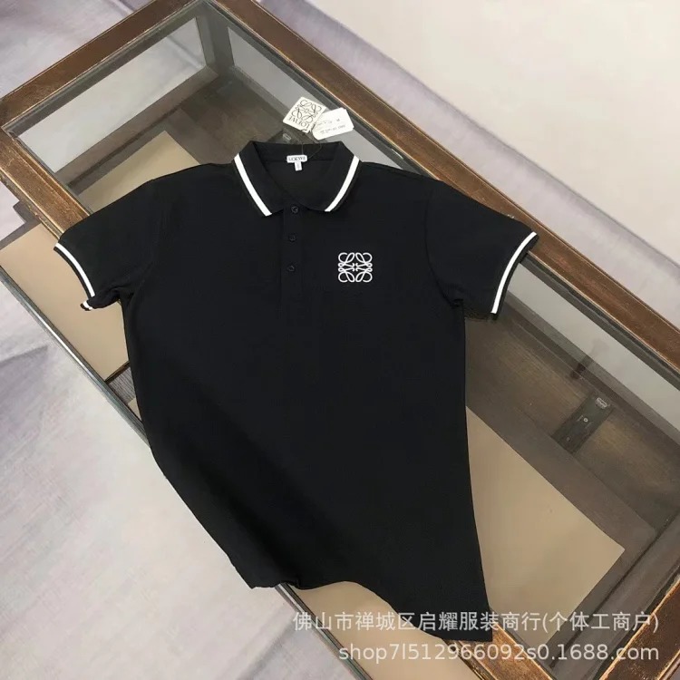Embroidered pure cotton casual fashion Polo lapel short-sleeved T-shirt for men