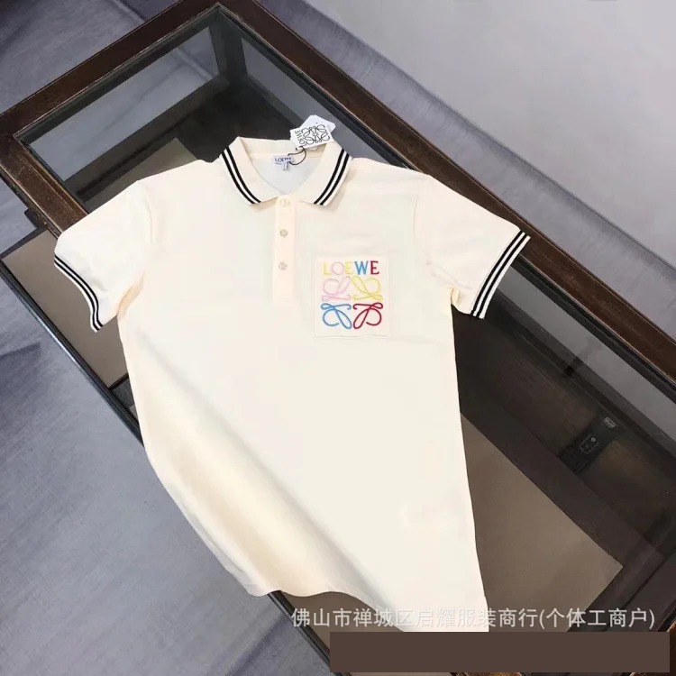 Embroidered pure cotton casual fashion Polo lapel short-sleeved T-shirt for men