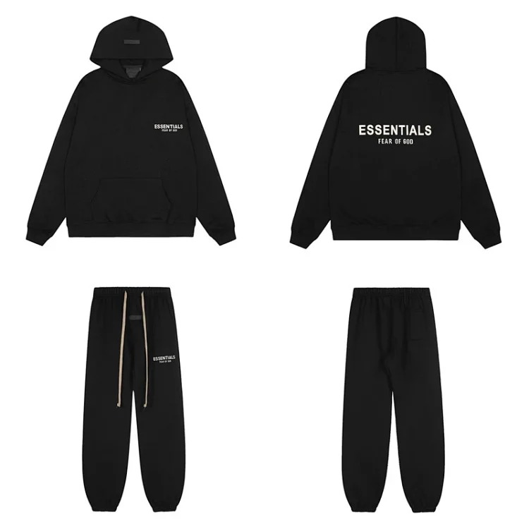 Hooded sweatshirt with black letter flocking
