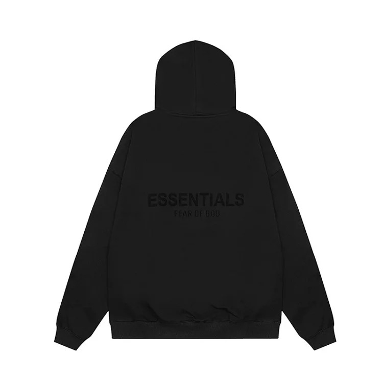 Hooded sweatshirt with black letter flocking