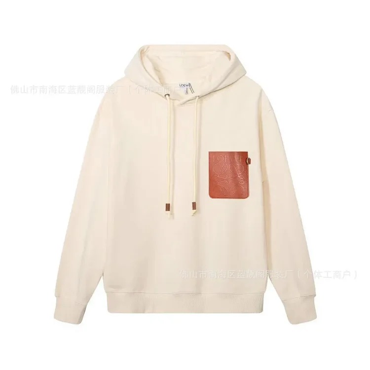 Pure cotton long-sleeved sweatshirt, classic letter embroidery, casual loose and versatile hoodie