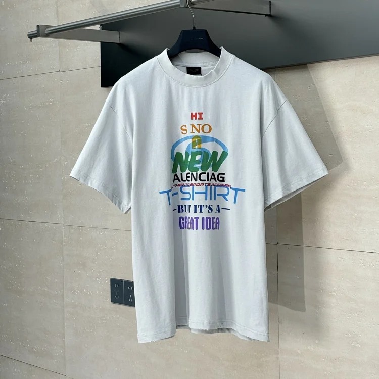 25Ss new new idea printed round neck short sleeve T-shirt loose version same style for men and women