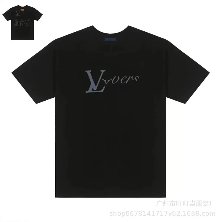 Cross-border trendy brand high version short-sleeved 25 summer new letter print graffiti men and women same style couple T-shirt