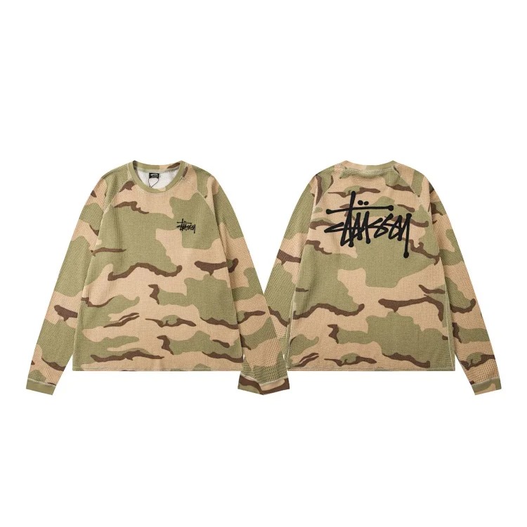 Logo design washed raglan sleeves waffle long T