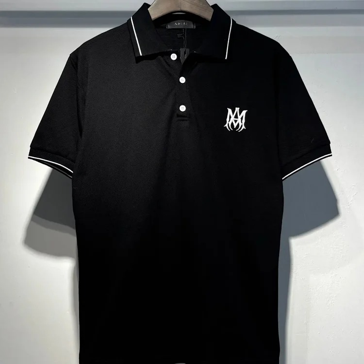 Printed Street Loose Polo Shirt Women's Short Sleeve Men's T-Shirt Rice