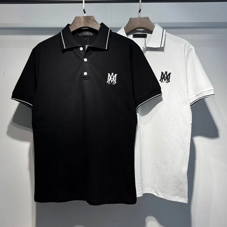 Printed Street Loose Polo Shirt Women's Short Sleeve Men's T-Shirt Rice