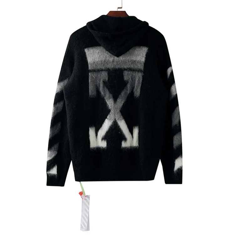 Trendy brand gradient arrow mohair sweater wool couple outfit