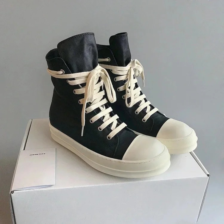 RICK OWENS RO double line DRKSHDW old wax cloth high top large Converse
