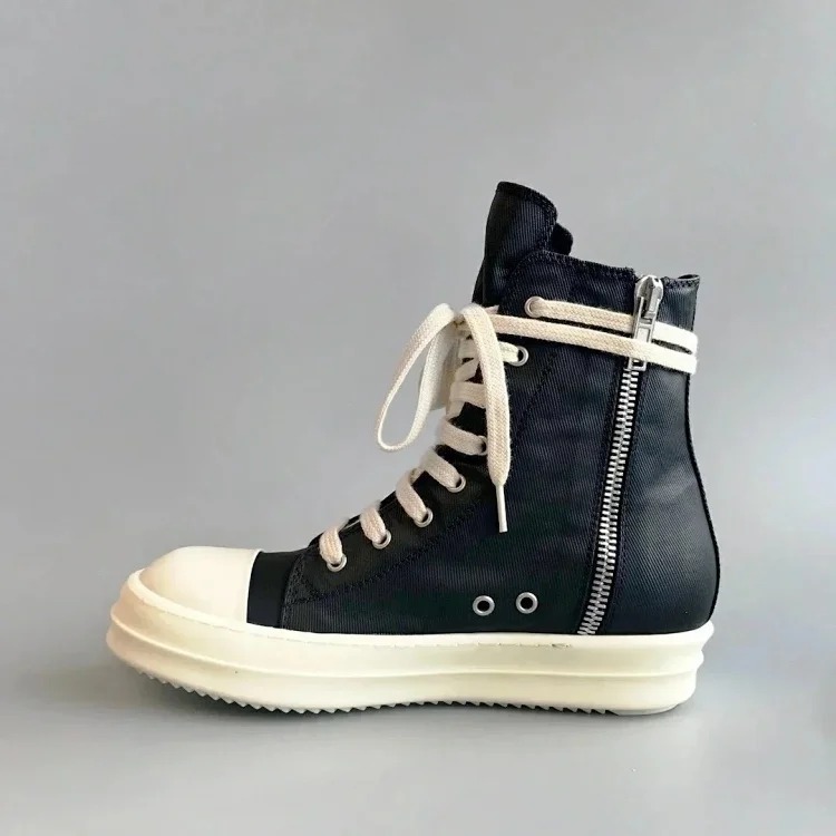 RICK OWENS RO double line DRKSHDW old wax cloth high top large Converse