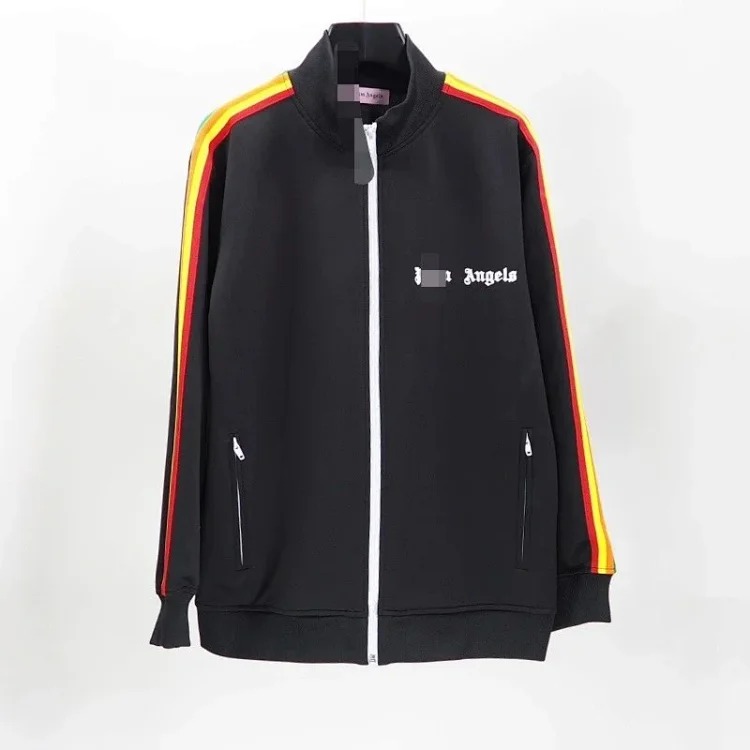 Correct version of Palm Angel Striped Rainbow Pants Retro Casual Sports Jacket Set