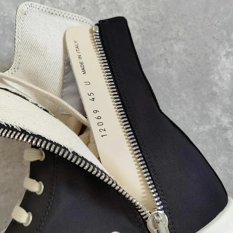 RICK OWENS RO multi-line drkshdw multi-line horizontal stripe satin high-top large Converse