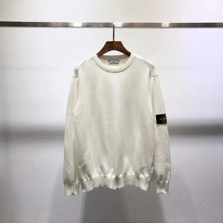 Cross-border sto*ne isla*nd Stone Island autumn and winter sweater basic classic armband couple round neck pullover long sleeve