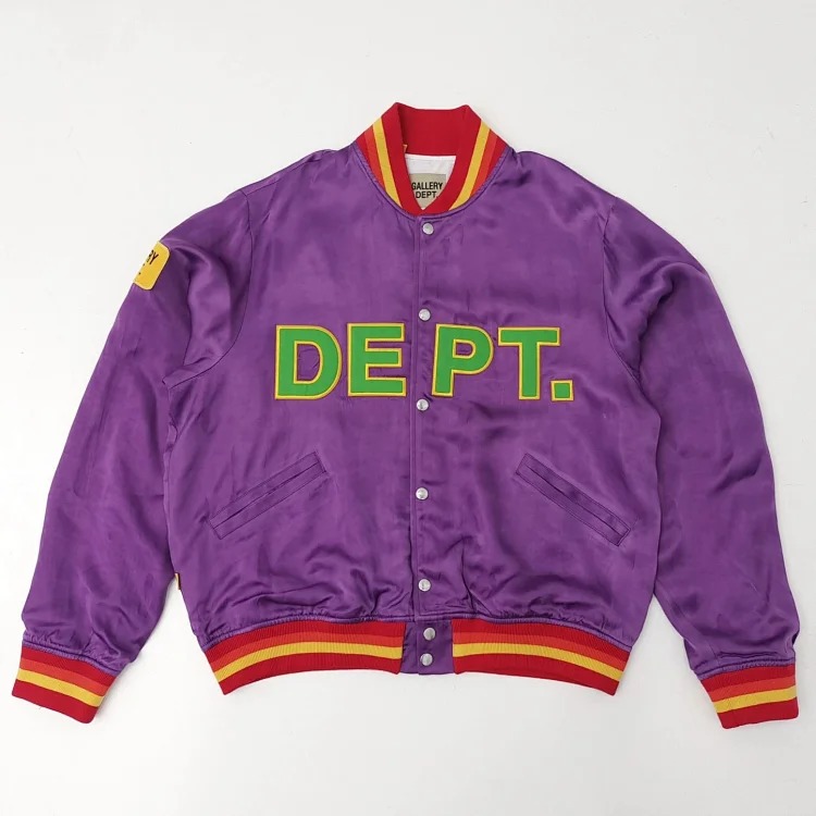 Gallery Dept Purple Baseball Jacket] 180g cupro (Bimberg) fiber fabric imported from Japan, custom-d