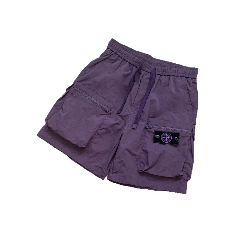 Cargo shorts for men and women functional style large pocket badge quick-drying three-quarter pants