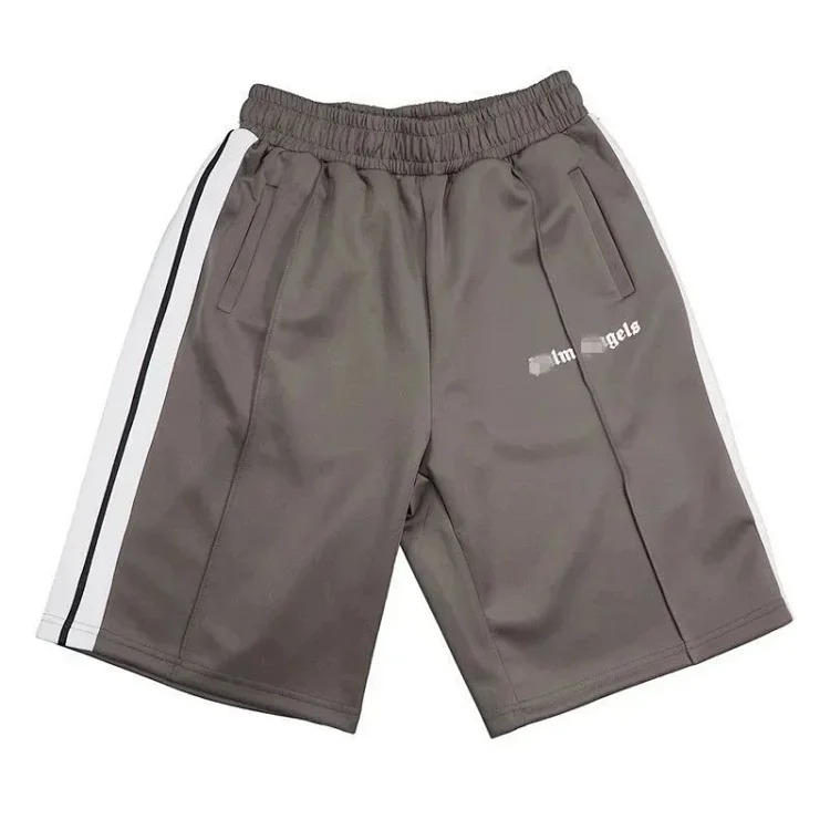 Casual side striped shorts elastic waist men's and women's sports quarter pants