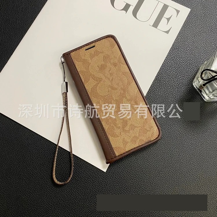New trendy brand suitable for Apple 16 promax mobile phone case 14 leather case iPhone 17 protective case 11 leather big brand