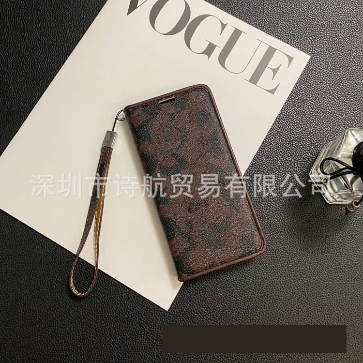 New trendy brand suitable for Apple 16 promax mobile phone case 14 leather case iPhone 17 protective case 11 leather big brand