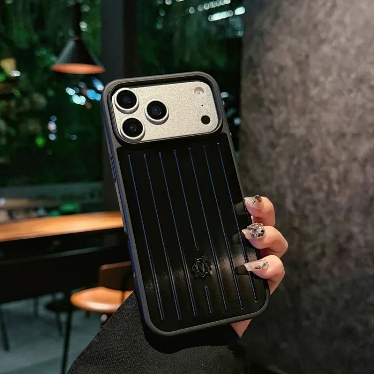 Aluminum alloy Apple 17 Pro Max suitcase-style full-coverage phone case for i Phone 15/14/13 (black