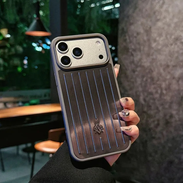 Aluminum alloy Apple 17 Pro Max suitcase-style full-coverage phone case for i Phone 15/14/13 (black