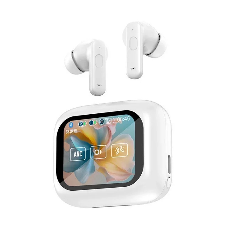 Cross-border new full-color touch screen ANC noise-cancelling Bluetooth headset in-ear translation headset source factory