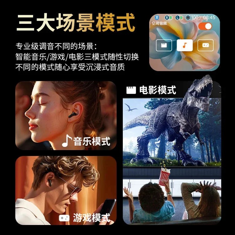 Cross-border new full-color touch screen ANC noise-cancelling Bluetooth headset in-ear translation headset source factory