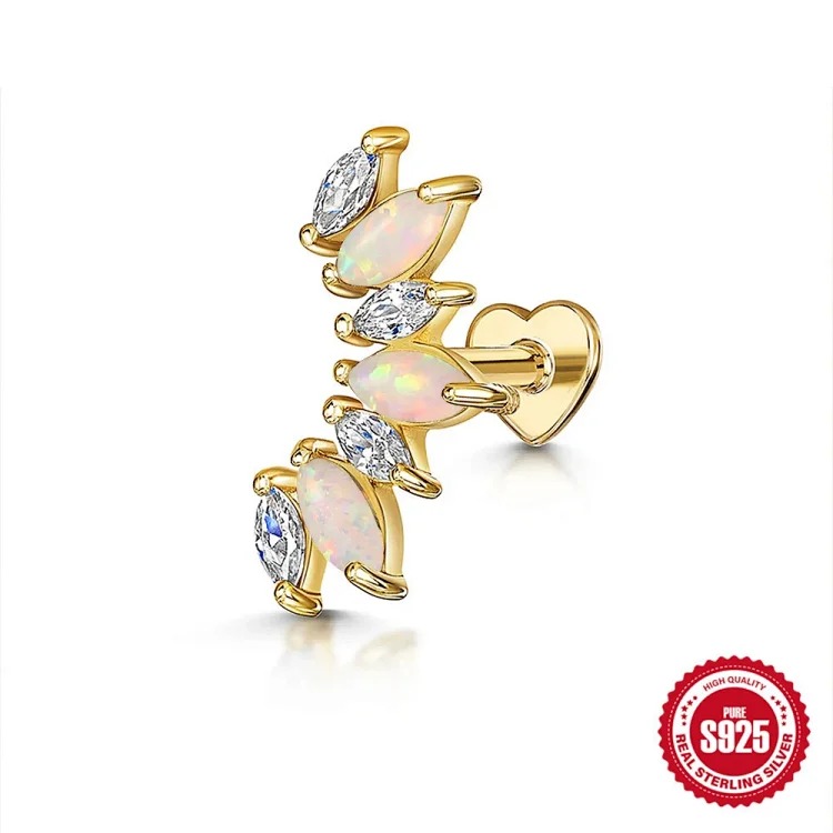 Heart Rhinestone Silver Earrings