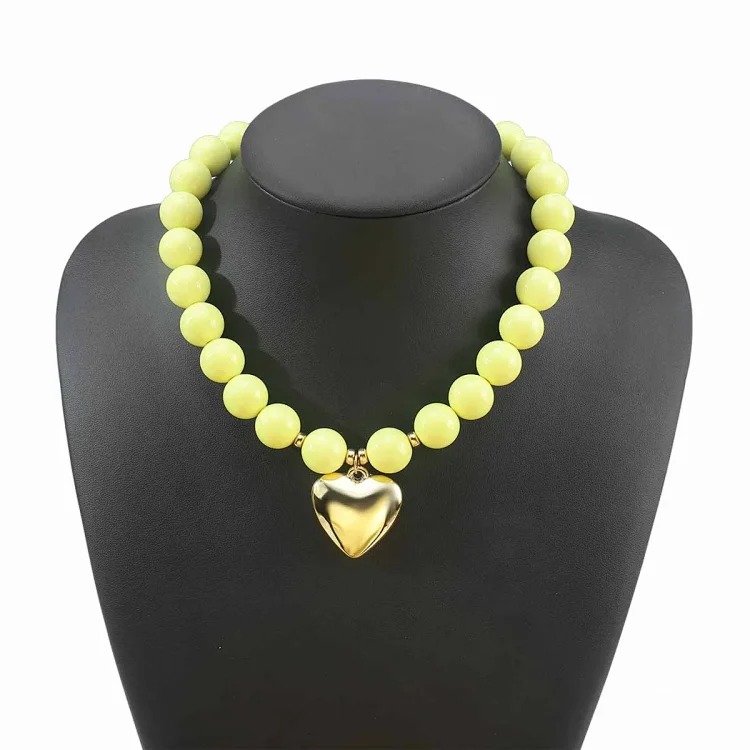Fashion Pearl Heart Necklace B3767