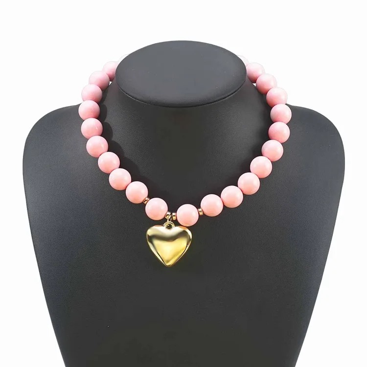 Fashion Pearl Heart Necklace B3767