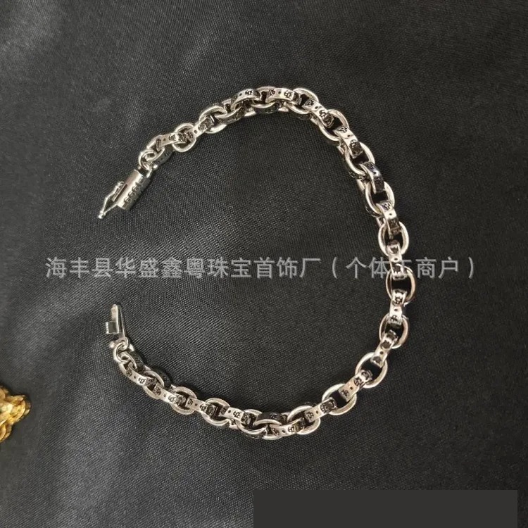 Chrome Hearts Vintage Unisex Couple Silver Bracelet
