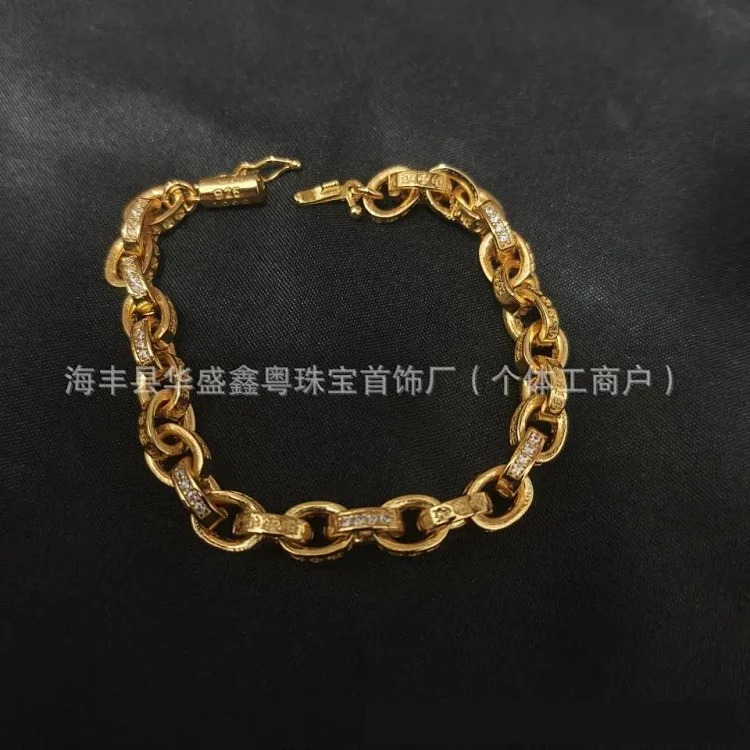 Chrome Hearts Vintage Unisex Couple Silver Bracelet