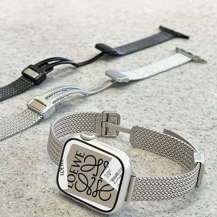 Suitable for Apple i Watch SE10Ultra98765432 watch with wheat ear magnetic metal fine style for women