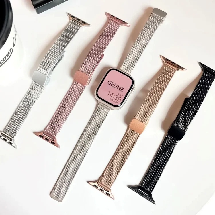 Suitable for Apple i Watch SE10Ultra98765432 watch with wheat ear magnetic metal fine style for women