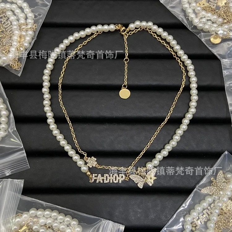Djia/Dijia small fresh light luxury high-end fashion CD necklace bracelet pearl women's accessories temperament manufacturer wholesale
