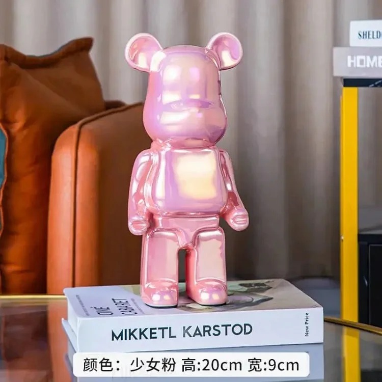 Light luxury TV cabinet cartoon Internet celebrity violent bear ornaments building block bear living room large floor-standing 387